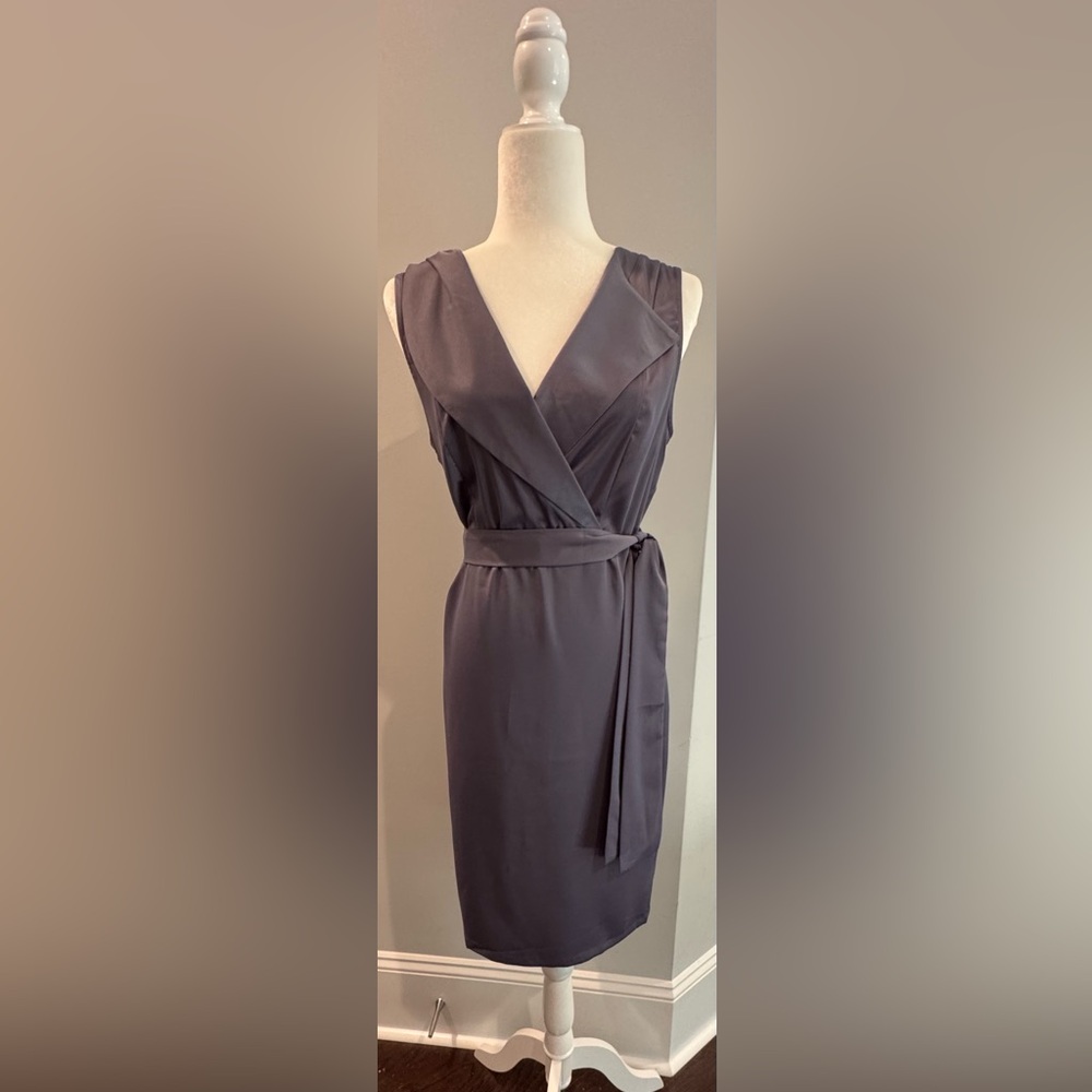 Elegant Gray Wrap Dress